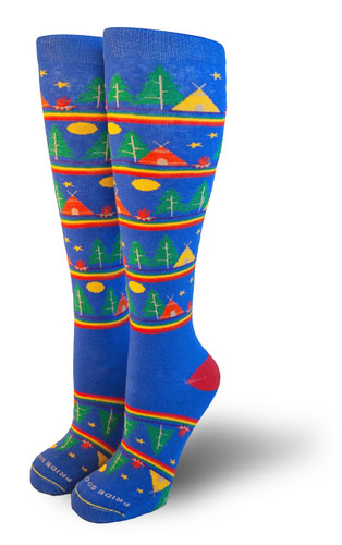 mens wanderlust camping pride socks
