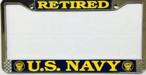 U.S. Navy Retired License Plate Frame