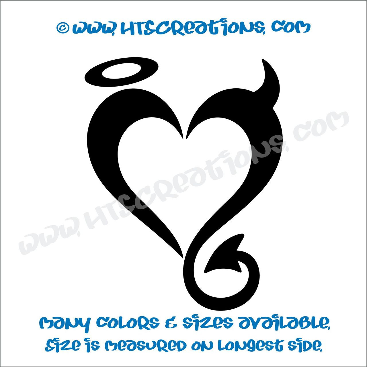 Devil Angel Heart Romance Friendship Sexy Love Car Truck Laptop Wall