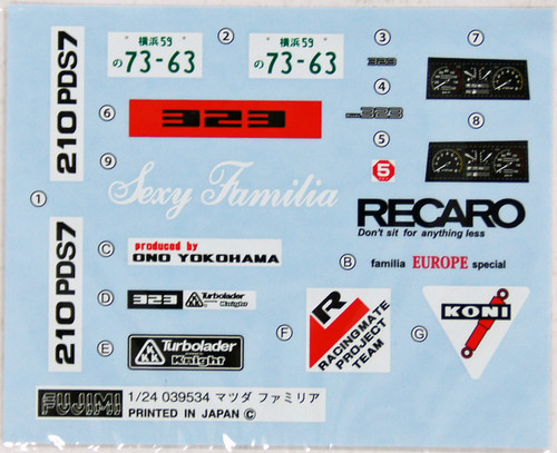Fujimi ID-121 Mazda Familia 323 1/24 Scale Kit 039534