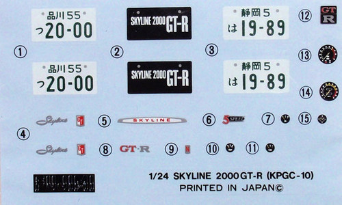 Fujimi ID-115 Nissan Skyline 2000 GT-R w/Etching 1/24 Scale Kit