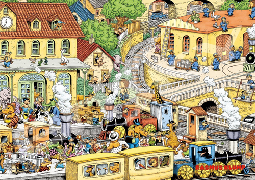 Ensky Jigsaw Puzzle 108-598 RASMUS KLUMP Station (108 Pieces)
