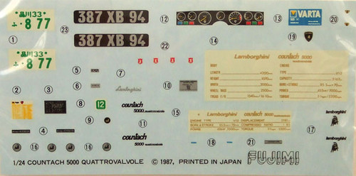 Fujimi RS-78 Lamborghini Countach Quattrovalvole 1/24 Scale Kit