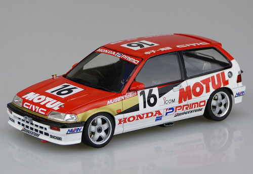 Aoshima 98301 Honda Civic EF3 Gr.A '88 Motul 1/24 Scale Kit