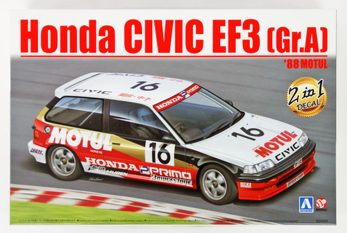 Aoshima 98301 Honda Civic EF3 Gr.A '88 Motul 1/24 Scale Kit