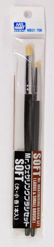 GSI Creos Mr.Hobby MB31 Mr. Weathering Brush Set Soft (Large & Small Brush)