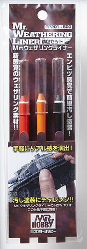 GSI Creos Mr.Hobby PP201 Mr. Weathering Liner (3 Colors Pen)