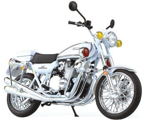 Aoshima Skynet 80986 Kawasaki 750RS-P Z2 Police Motorcycle (White) 1/12 Scale