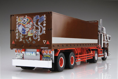Aoshima 52068 Japanese Decoration Truck The Stage of Debris (Flat Box Trailer) 1/32 Scale Kit
