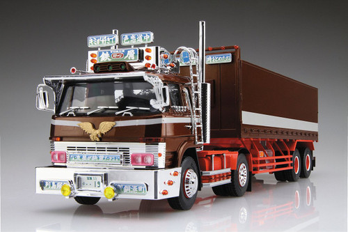 Aoshima 52068 Japanese Decoration Truck The Stage of Debris (Flat Box Trailer) 1/32 Scale Kit