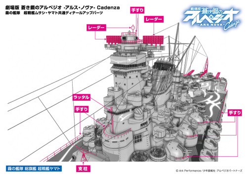 Aoshima 51931 ARPEGGIO OF BLUE STEEL Detail Up Parts for Battle Ship Musashi / Yamato 1/700