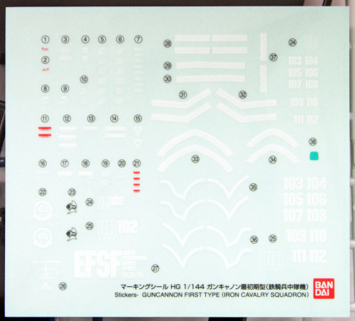 Bandai Gundam The Origin 011 Gundam RCX-76-02 GUNCANNON First Type (Iron Cavalry Squadron) 1/144 Scale Kit