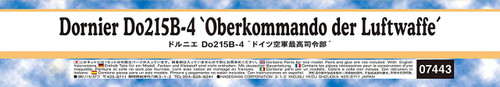 Hasegawa 07443 Dornier Do215B-4 Oberkommando der Luftwaffe 1/48 Scale Kit
