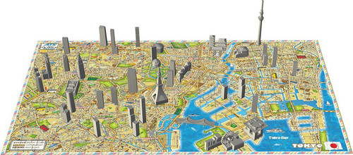 Ensky 4D Jigsaw Puzzle 4Dm-01 Cityscape Time Puzzle Mini City TOKYO (130 Pieces)
