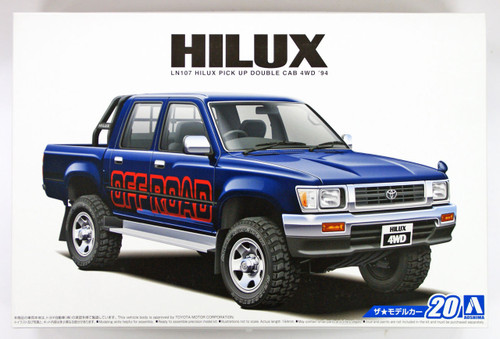 Aoshima 52280 The Model Car 20 Toyota LN107 Hilux PickUp Double Cab4 WD '94 1/24 Scale Kit