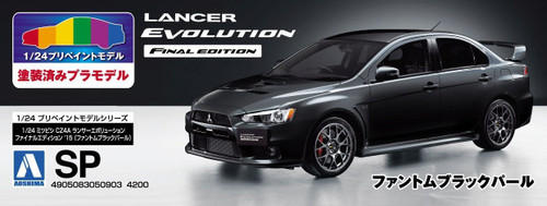 Aoshima 50903 Lancer Evolution X Final Ed. Phantom Black Pearl (Pre-painted) 1/24 scale kit
