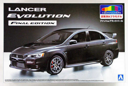 Aoshima 50903 Lancer Evolution X Final Ed. Phantom Black Pearl (Pre-painted) 1/24 scale kit