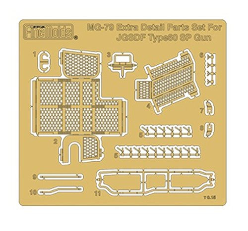 Fine Molds MG79 Detail Up Parts for JGSDF Type 60 Self-propelled 106 mm Recoilless Gun Type C 1/35 Scale