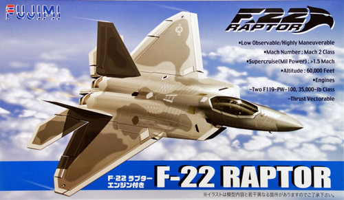 Fujimi BSK-1 722221 F22 Raptor with Engine 1/72 Scale Kit