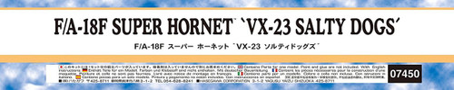 Hasegawa 07450 F/A-18F Super Hornet "VX-23 Salty Dogs" 1/48 scale kit