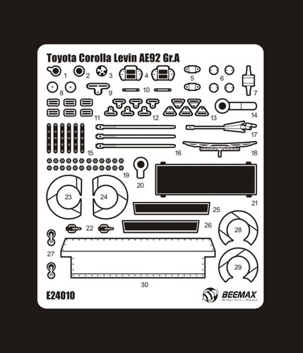Aoshima 98271 Toyota Corolla Levin AE92 '88 Gr.A Detail Up Parts 1/24