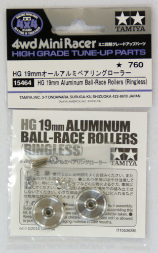 Tamiya 15464 Mini 4WD HG 19mm Aluminum Ball-Race Rollers (Ringless)