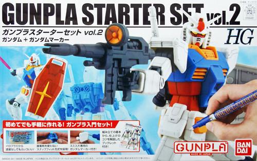 Bandai 694812 HGUC Gunpla Starter Set Vol.2 Gundam RX-78-2 + Gundam MARKER 1/144 Scale Kit