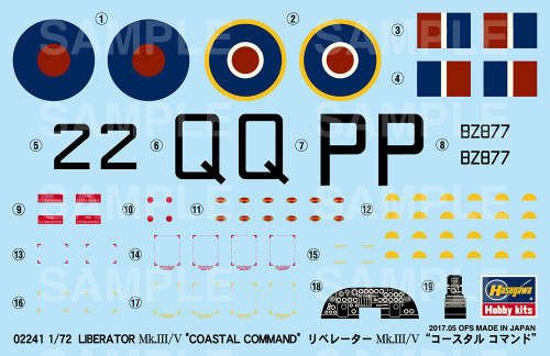 Hasegawa 02241 Liberator Mk.III/V "Coastal Command" 1/72 scale kit