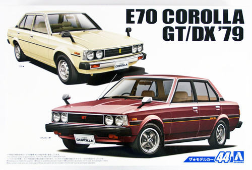 Aoshima 53454 The Model Car 44 Toyota E70 Corolla Sedan GT/DX 1979 1/24 scale kit