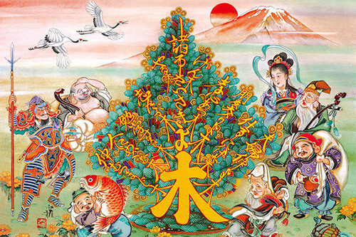 APPLEONE Jigsaw Puzzle 1000-805 Japanese Art Seven Lucky Gods (1000 Pieces)