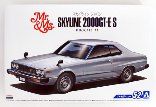 Aoshima 53522 The Model Car 52 NISSAN KHGC210 Skyline HT2000GT-ES '77 1/24 Scale Kit