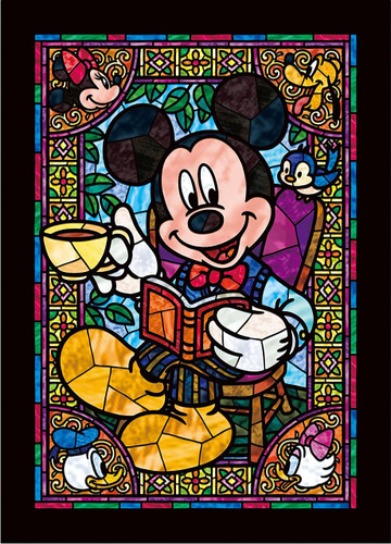 Tenyo Japan Jigsaw Puzzle DSG-266-955 Disney Mickey & Friends Stained Glass (266 Pieces)
