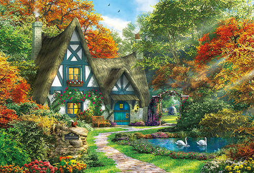 APPLEONE Jigsaw Puzzle 300-329 Dominic Davison Autumn Tiny Cottage (300 Pieces)