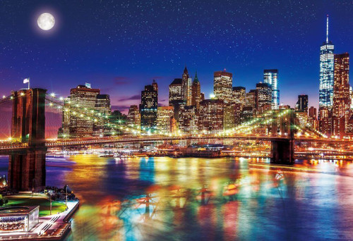 Epoch Jigsaw Puzzle 25-145 Night View Brooklyn Bridge New York (300 Pieces)