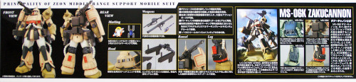 Bandai MG 555212 GUNDAM MS-06K ZAKU CANNON 1/100 scale kit