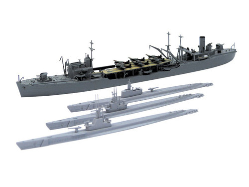Aoshima Waterline 12123 IJN Oil Supply Ship Hayasui & USS Submarine 1/700 scale kit