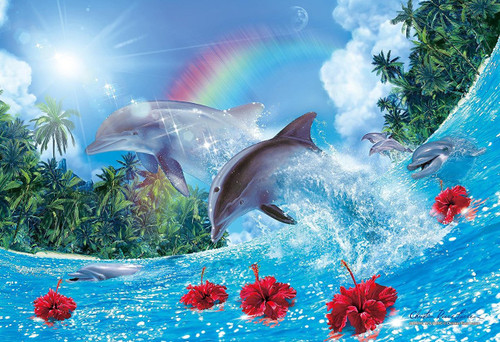 Epoch Jigsaw Puzzle 58-502s Lassen Shining Dolphins (450 S-Pieces)