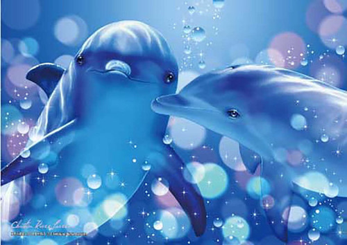 Epoch Jigsaw Puzzle 55-503 Lassen Kissing Dolphins (216 S-Pieces)