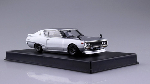 Aoshima DISM 80467 Nissan Skyline Custom Style Silver Metallic 1/43 scale model