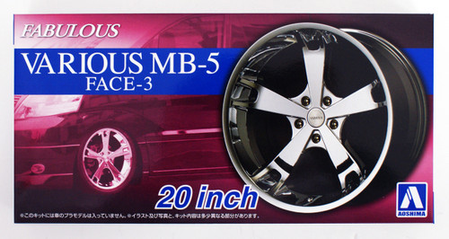 Aoshima 54253 Tuned Parts 61 1/24 FABULOUS VARIOUS MB-5 FACE-3 20 inch Tire & Wheel Set