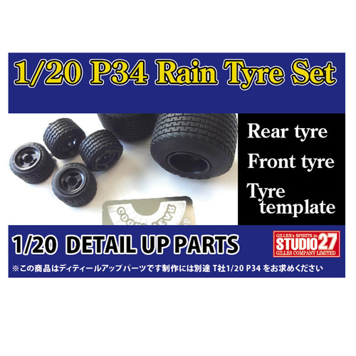 Studio27 ST27-FP20154 P34 Rain Tyre Set Detail Up Parts for Tamiya 1/20