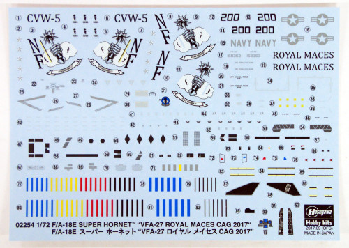 Hasegawa 02254 F/A-18E Super Hornet "VFA-27 Royal Maces Cag 2017" 1/72 scale kit