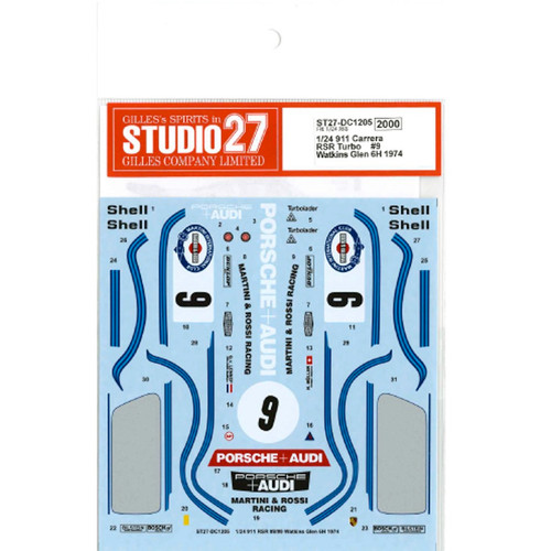 Studio27 ST27-DC1205 911 Carrera RSR Turbo "Martini" #9 Watkins Glen 6H 1974 for Fujimi 1/24 Scale