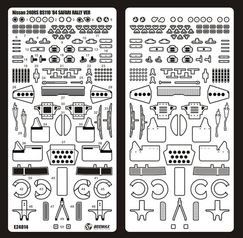Aoshima 04347 Nissan 240RS BS110 '84 Safari Rally Ver. Detail Up Parts 1/24 Scale