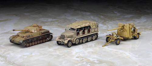 Hasegawa 30046 Pz.Kpfw IV ausf.F2 & 8t Half Track & 88mm Gun Flak 18 "Rommel Afrika Korps" 1/72 scale kit