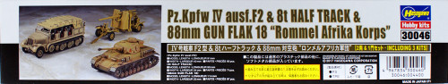 Hasegawa 30046 Pz.Kpfw IV ausf.F2 & 8t Half Track & 88mm Gun Flak 18 "Rommel Afrika Korps" 1/72 scale kit