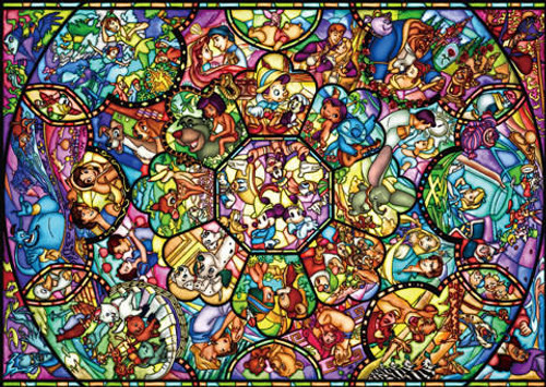 Tenyo Japan Jigsaw Puzzle D-2000-603 Disney All Star Stained Glass (2000 Pieces)