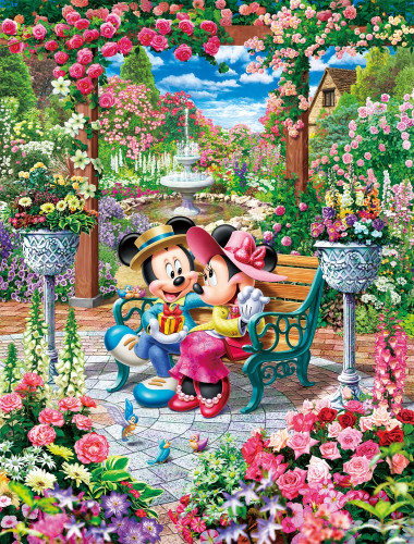Tenyo Japan Jigsaw Puzzle D-1000-493 Disney Mickey & Minnie Garden (1000 Pieces)