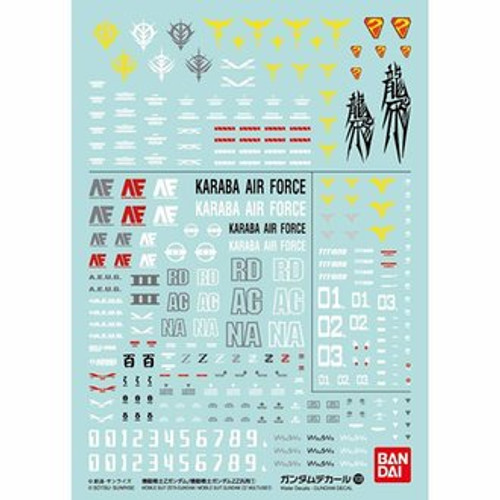 Bandai Gundam Decal No.108 for 1/100 & 1/144 Z & ZZ Gundam Series 1 (196075)
