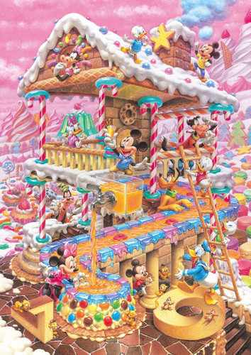 Tenyo Japan Pure White Jigsaw Puzzle DPG-266-574 Disney Candy House (266 Pieces)